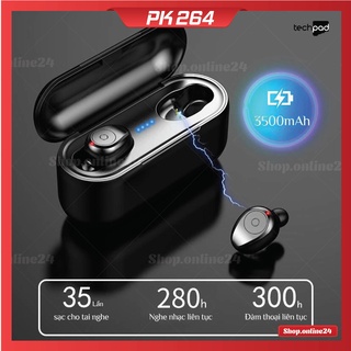 Tai nghe Bluetooth AMOI F9 TWS 5.0 bản QUỐC TẾ không dây cảm ứng chống nước IPX5, chống ồn tích hợp sạc dự phòng 2500mAh