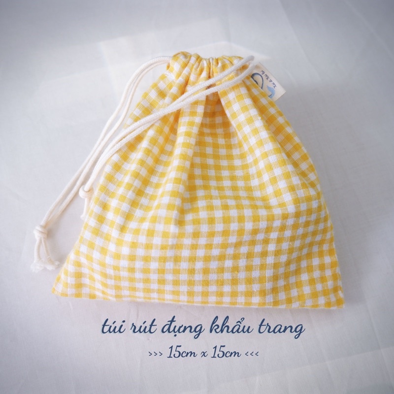 Túi vải rút mini vải linen