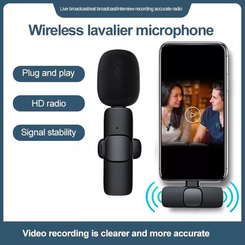 Micro Thu Âm Không Dây Cài Áo Nhỏ Gọn-Mic livestream cài áo, giảm tiếng ồn