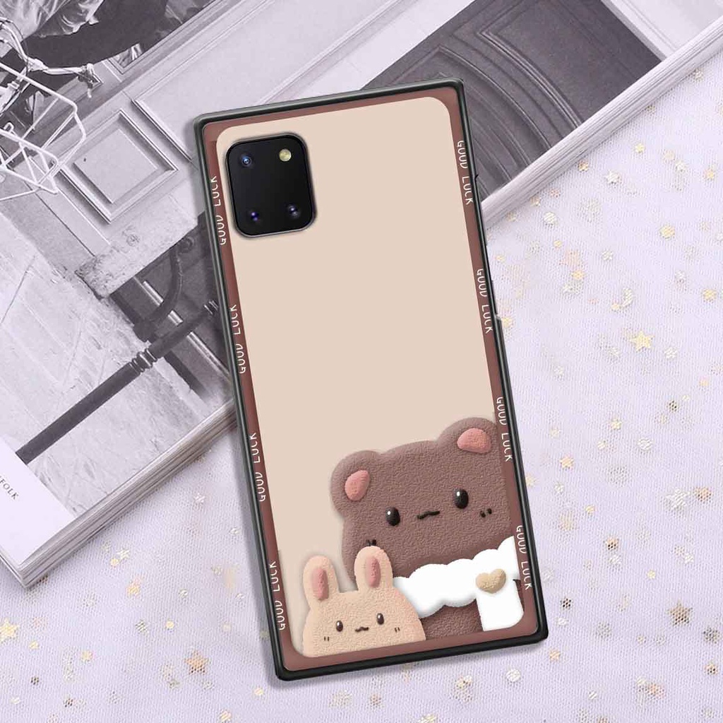 Ốp Samsung Note 10 Lite bear brick, gấu đáng yêu, dễ thương