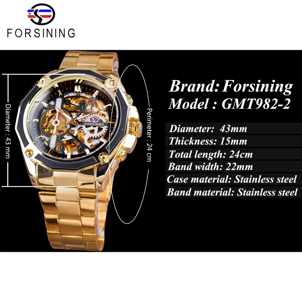 Đồng hồ cơ tự động FORSINING chống thấm nước thời trang dành cho nam