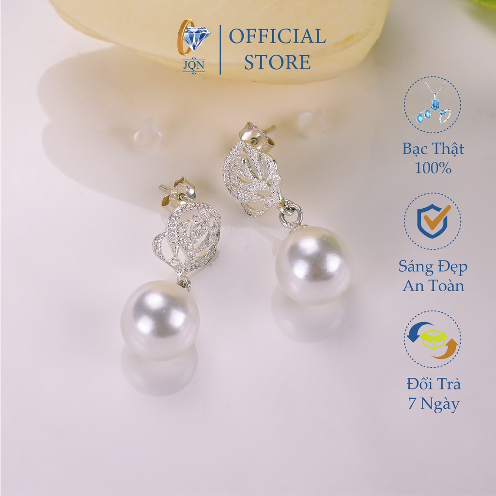 Bông tai nữ bạc ta mẫu mới đẹp ms63 [ JQN- Cam kết bạc chuẩn, chất lượng, giá xưởng ]