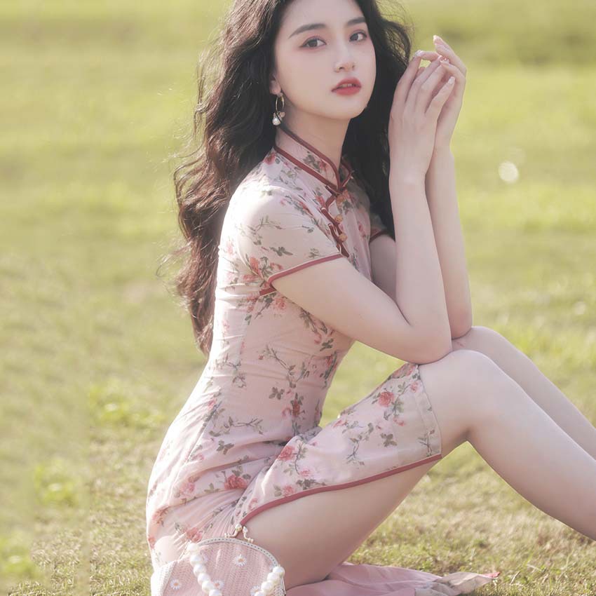 Sườn Xám Cách Tân Tay Ngắn Dáng Ôm In Họa Tiết Hoa Phong Cách Cổ Điển Thời Trang Mùa Hè Cho Nữ Size S-3XL