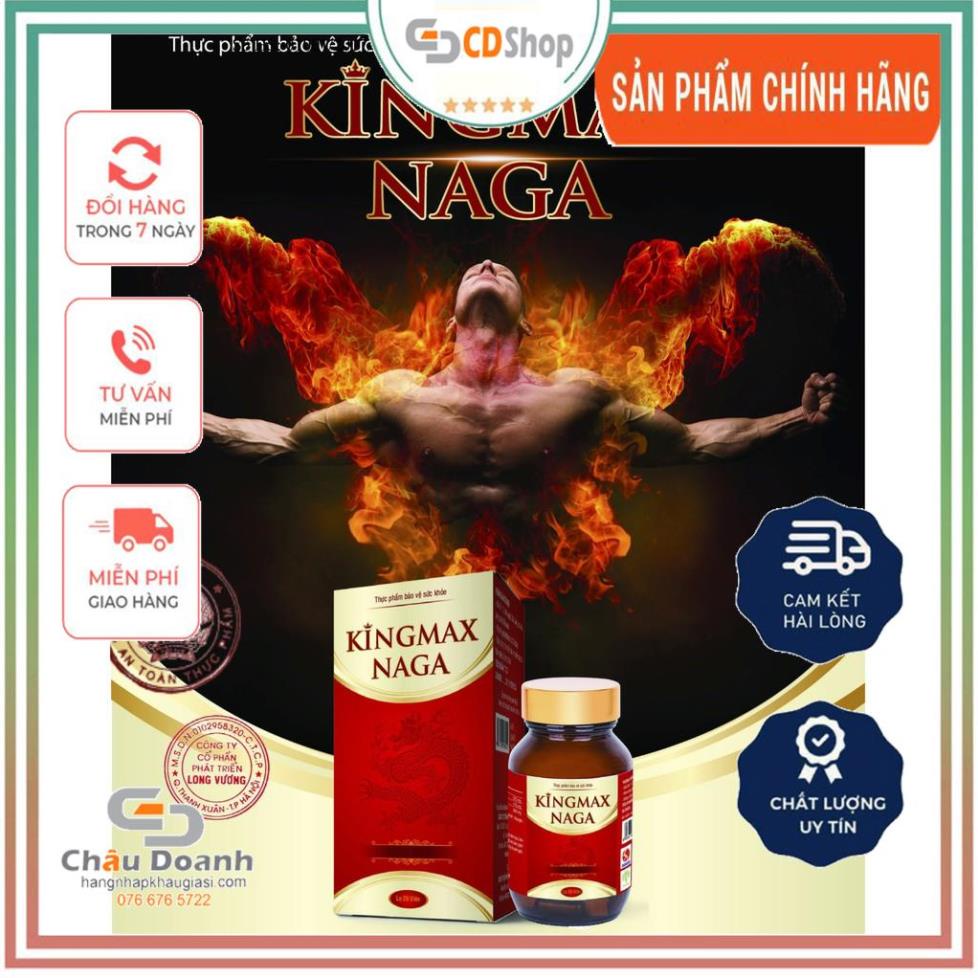 Hỗ Trợ Xuất Tinh Sớm Kingmax Naga  Lọ 20 Viên - Sản Phẩm Được Cấp Giấy Chứng Nhận Bộ Y Tế