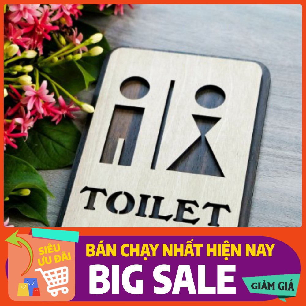 Bảng toilet Nam vs Nữ bằng gỗ | trang trí homestay, nhà hàng, khách sạn