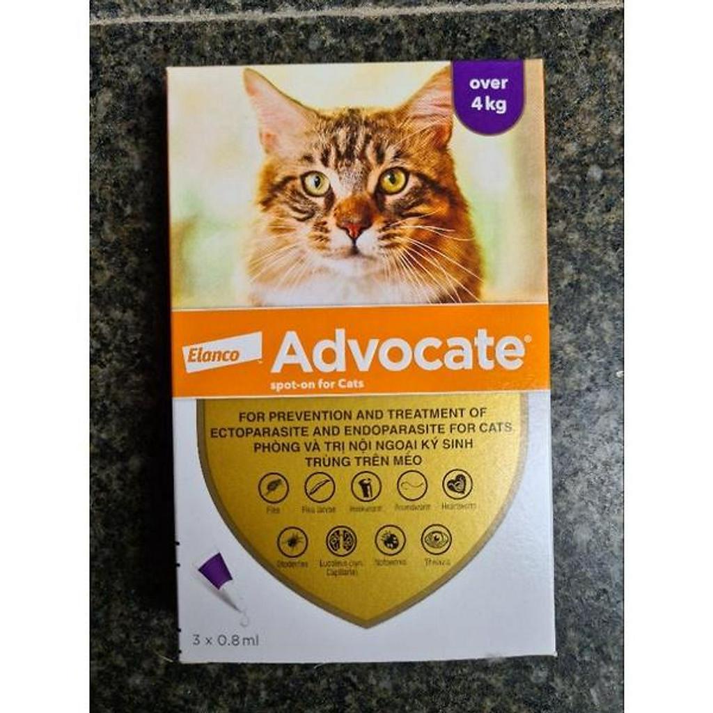 Nhỏ gáy trị noi, ngoai ki sinh trùng Bayer Advocate cho mèo