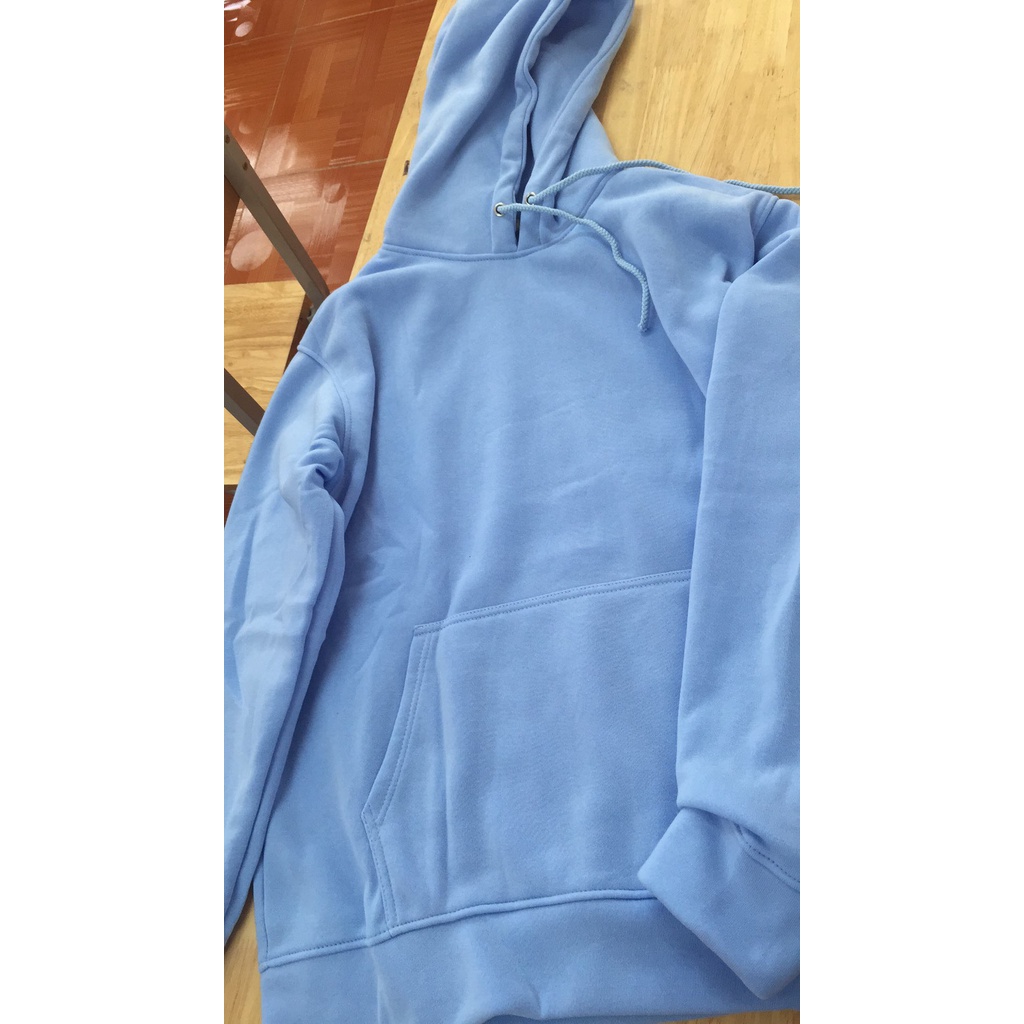 Áo hoodie unisex 2T Store H24 màu xanh da trời Sky - Áo khoác nỉ chui đầu nón 2 lớp dày dặn đẹp chất lượng