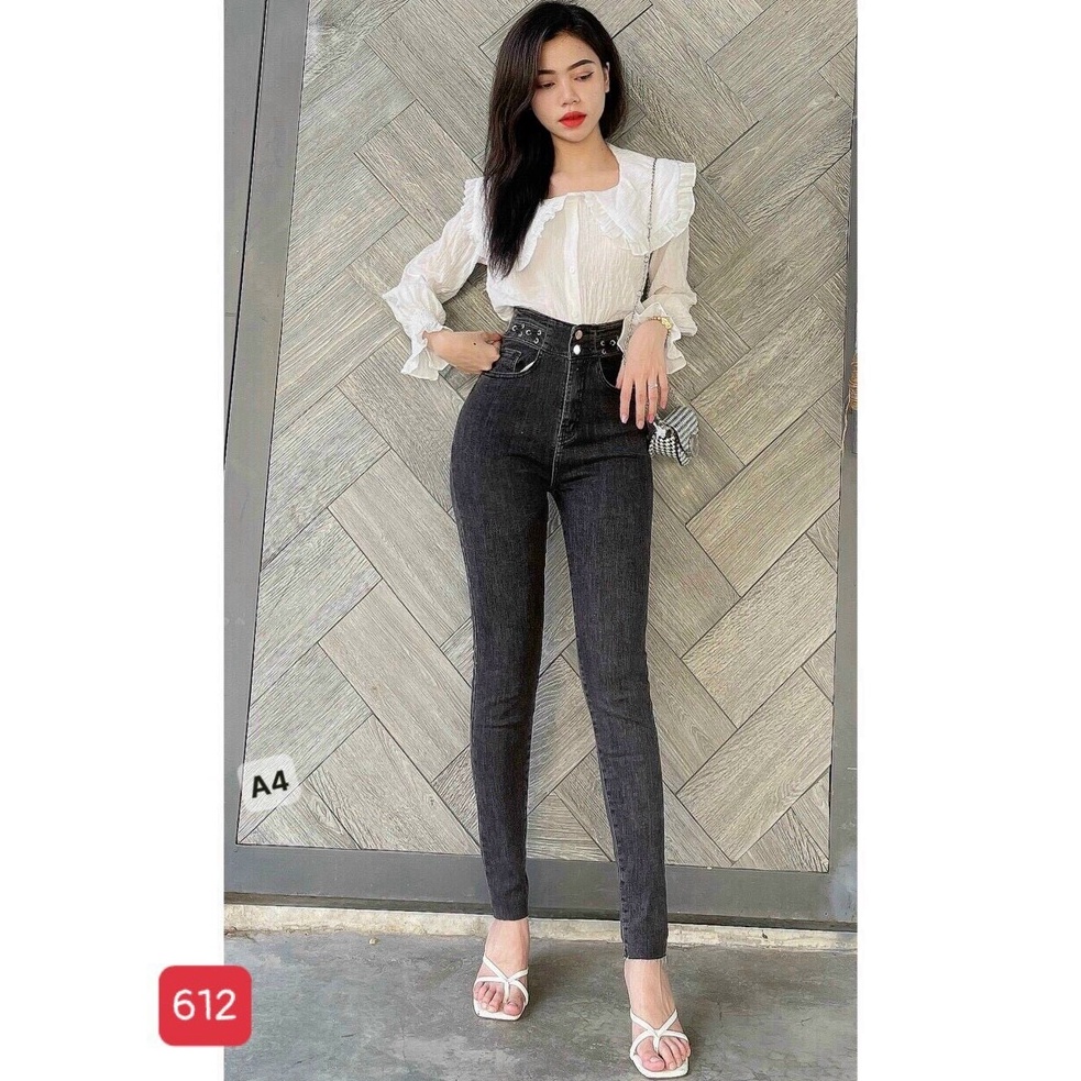 Quần jean nữ xám đen cao cấp - Chất liệu Denim (Hàng chuẩn form) Thời Trang Nam Nữ Gemini KVC612