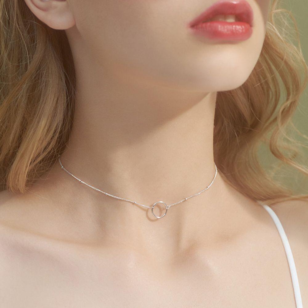 Vòng cổ Mặt Tròn Đơn Giản Thời Trang Cho Nữ