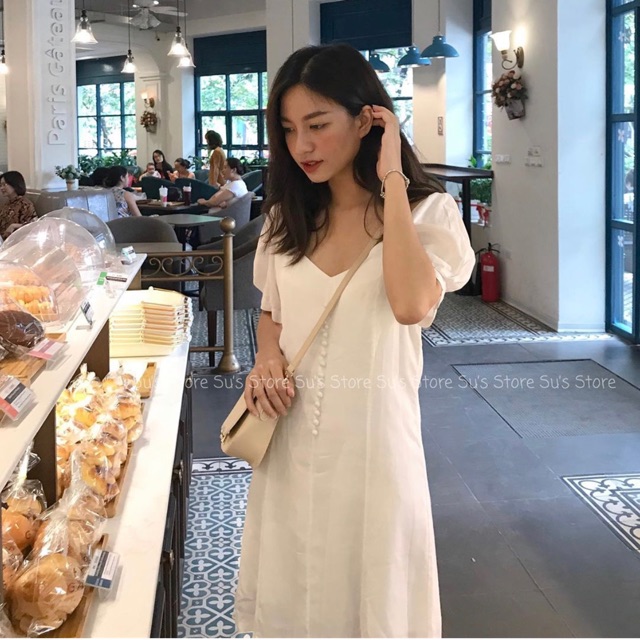 Váy trơn cúc nhí dọc V308 SUSTORE