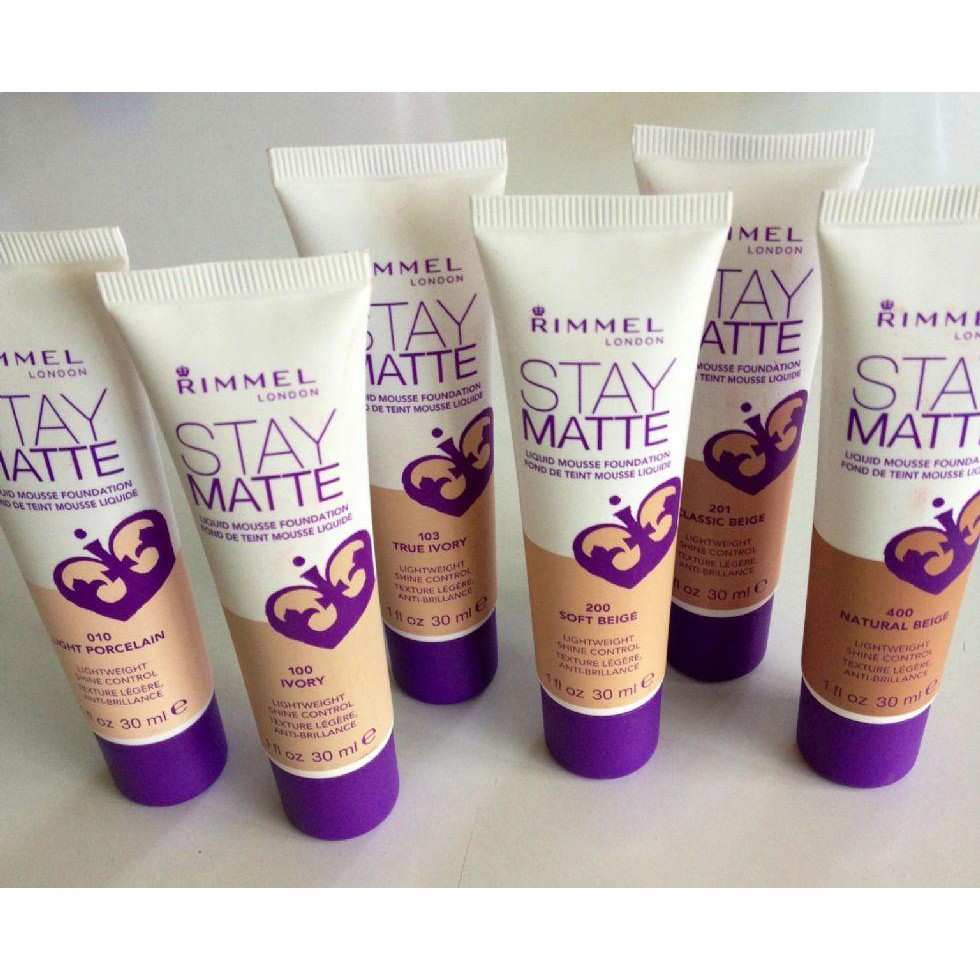 Kem nền Rimmel Stay Matte Liquid Mousse Foundation TONE 100