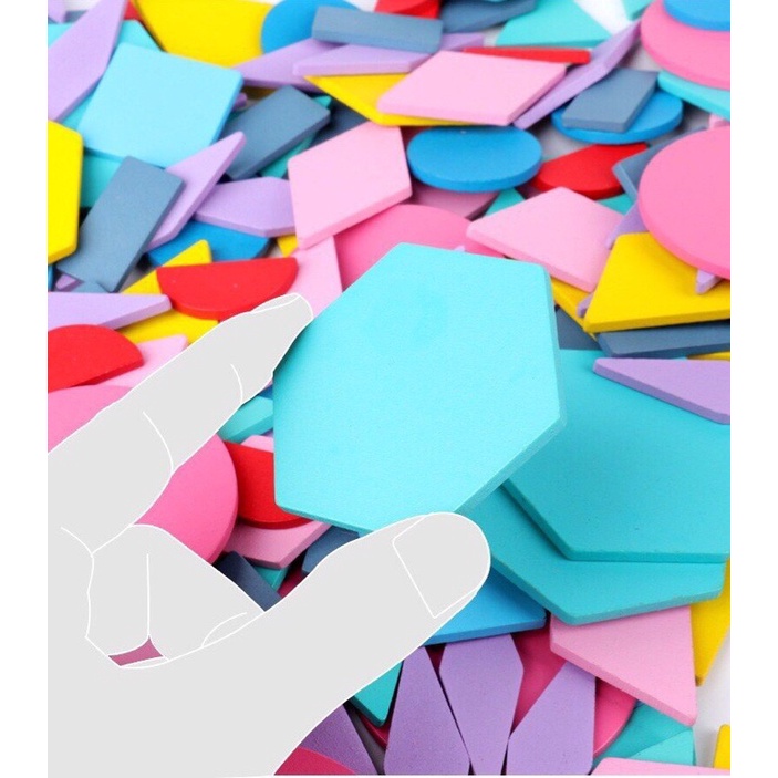 BỘ GHÉP HÌNH KHỐI SÁNG TẠO MONTESSORI FUN BOARD 180 MIẾNG GHÉP