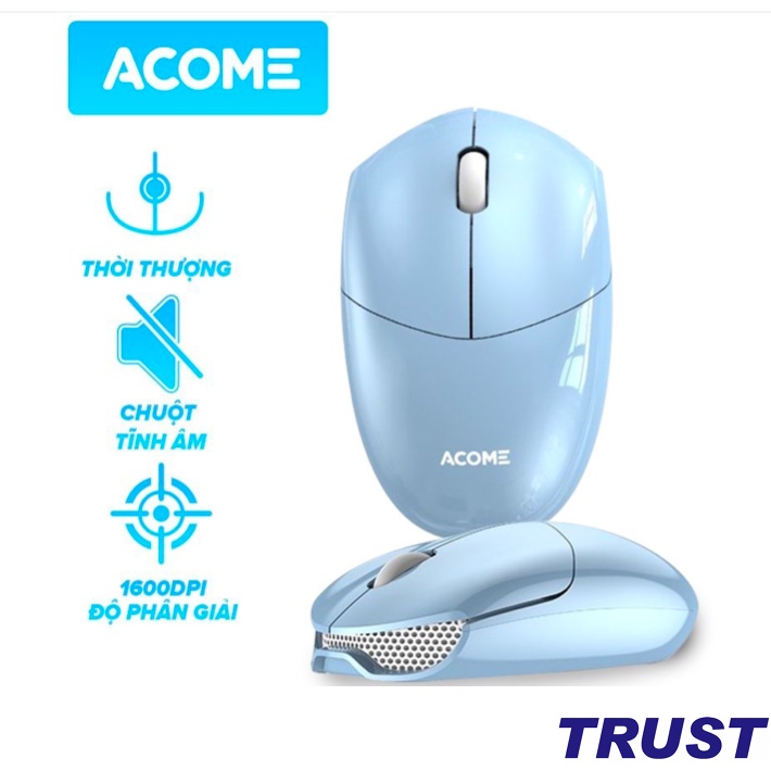 [Kèm Pin] Chuột Máy Tính Không Dây Tĩnh Âm ACOME AM200 2.4GHz