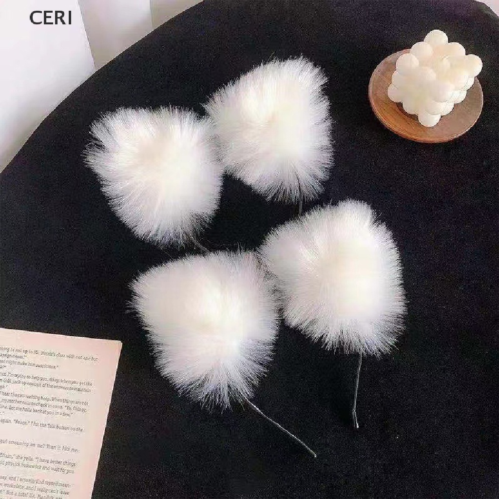 Băng Đô Cài Tóc Hình Tai Mèo Bằng Lông Nhung Dễ Thương Xinh Xắn