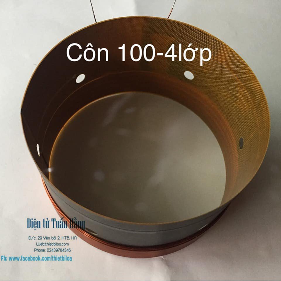 Côn loa bass 100 4 lớp  phíp chống nhiệt .