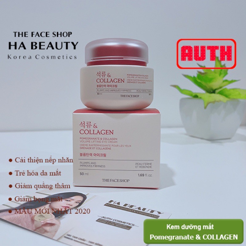 (AUTH_Korea)Kem dưỡng mắt Pomegranate and COLLAGEN Volume Lifting eye cream 50ml THE FACE SHOP