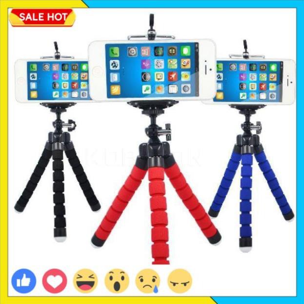 Tripod Bạch Tuộc 3 Chân Để Điện Thoại Để Bàn, Cầm Tay, Tặng Kèm Kẹp Điện Thoại