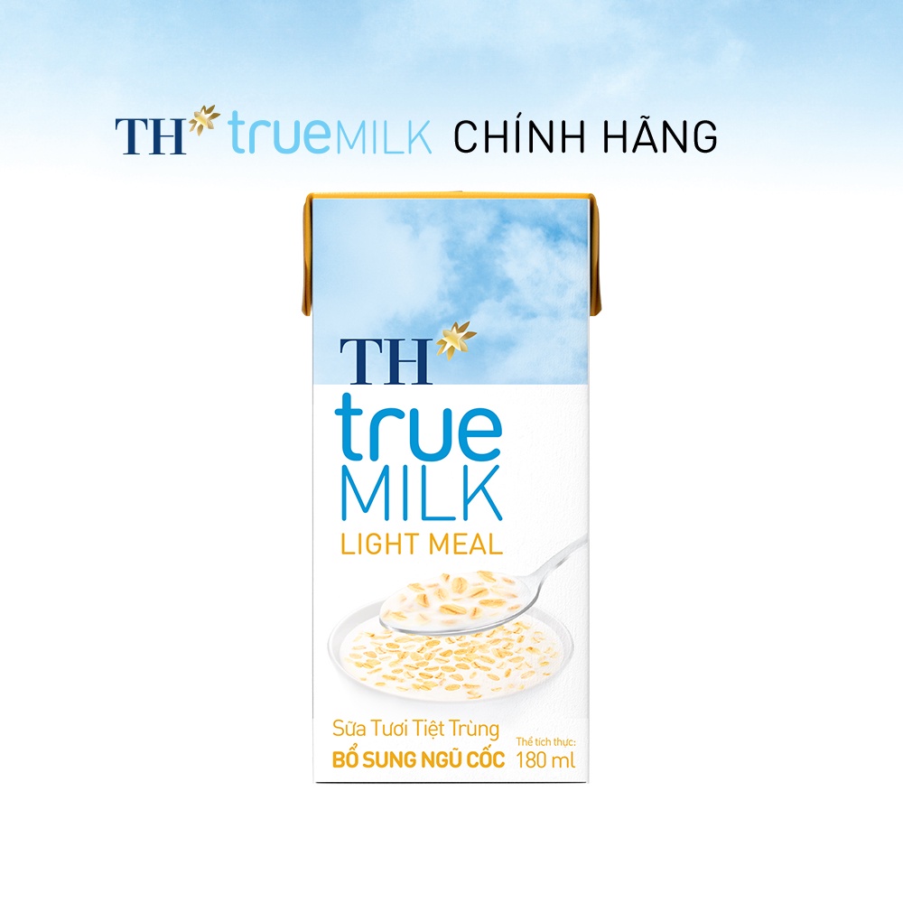 8 Lốc sữa tươi tiệt trùng TH True Milk Light Meal bổ sung ngũ cốc 180ml (180ml x 4 hộp)