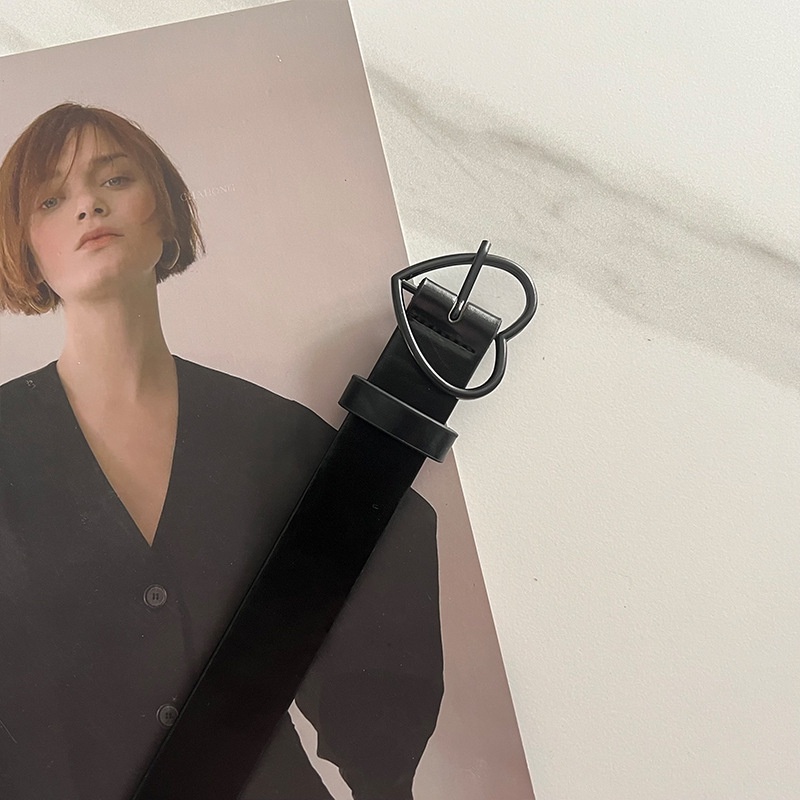 Thắt lưng 19611 màu đen có khóa đa năng kiểu Hàn Quốc thời trang đơn giản cho học sinh