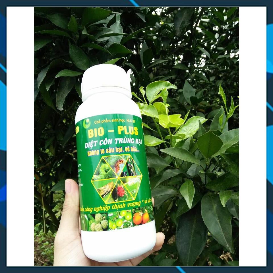 CHẾ PHẨM TRỪ SÂU SINH HỌC BIO PLUS HLC CHUYÊN DIỆT CÁC LOẠI SÂU VẼ BÙA, NHỆN ĐỎ, TRĨ, RẦY, RỆP,... CHO CÂY TRỒNG - 500ML