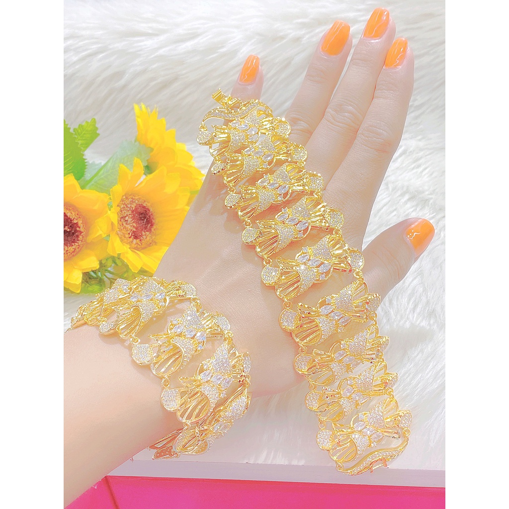Lắc tay nữ UHA, lắc tay phong thùy bền màu thiết kế cao cấp sáng lấp lánh L3543270A-900