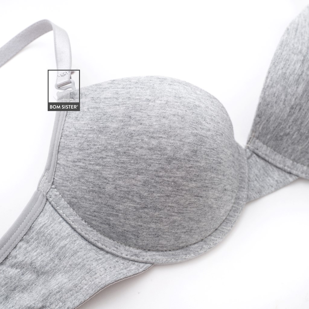 [Mã FARSBRBOM1 giảm 10% đơn 99K] Áo lót mút mỏng có gọng cotton màu trơn nâng ngực tự nhiên BOM SISTER A8006 | BigBuy360 - bigbuy360.vn