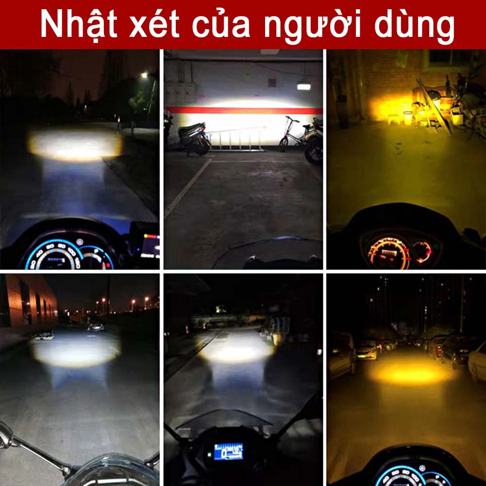 1PC đèn led trợ sáng  xe máy H4 đèn pha/ cốt hỗ trợ 2 màu trắng màu vàng đèn sương mù lắp cho xe máy