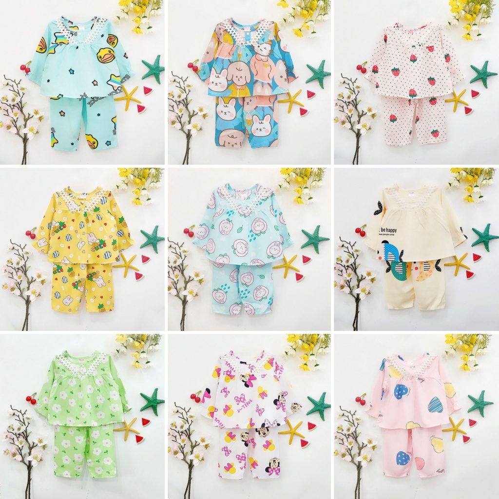 [Bé 9-37kg] Bộ TOLE, LANH TAY DÀI QUẦN DÀI BE GÁI - chất vải tole, lanh 2 da mềm, mịn không co rút [ Hàng đẹp loại 1]