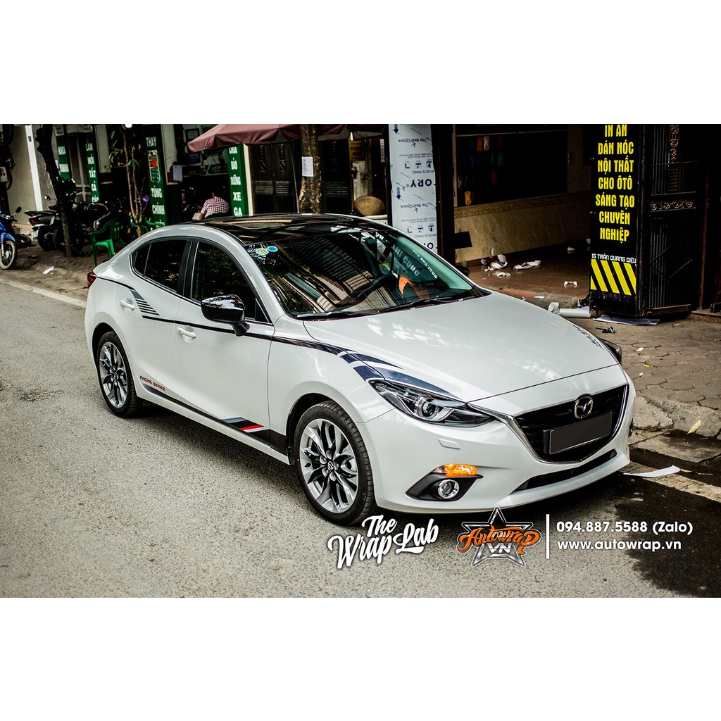 Tem họa tiết xe Mazda 3 Race Sport - Tem họa tiết ô tô Mazda, tem dán sườn xe thể thao