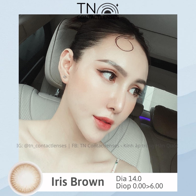 [HOT] Kính áp tròng Hàn Quốc cao cấp đeo 12/24h màu Iris Brown nâu gỗ tự nhiên - không giãn - HSD 1 năm