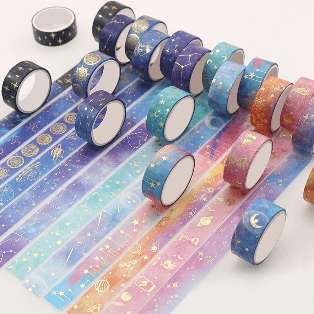 PEWANY Bộ 12 Cuộn Băng Keo Dán Hình Ngôi Sao / Hành Tinh Trang Trí Sổ Tay DIY