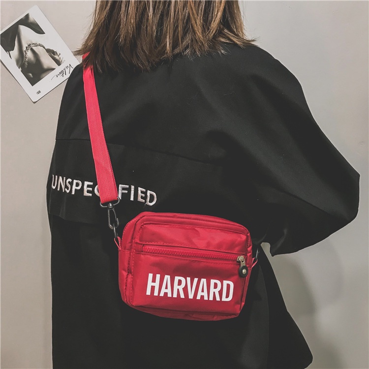 Túi đeo vai đi học vải canvas phong cách Harajuku