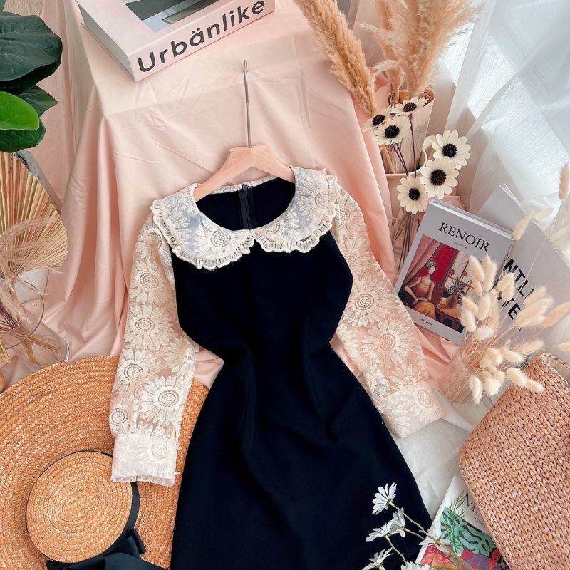 Đầm suông doll phối xô thêu✨