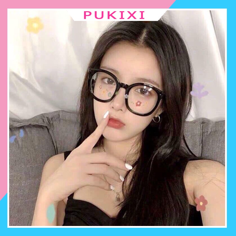 Kính cận thời trang nam nữ gọng tròn cute giá rẻ mắt kính không độ chống tia UV phong cách Ulzzang PUKIXI 041