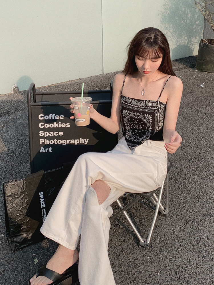 Quần Jean Nữ Lưng Cao Ống Rộng Rách Gối Thời Trang 43400