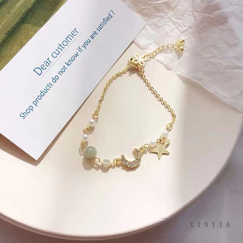 Vòng tay mặt hình trăng sao phong cách Hàn Quốc trẻ trung cho nữ