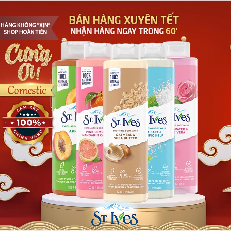 [Chính Hãng - Giá Sốc] Sữa Tắm St.Ives Tẩy Tế Bào Chết Yến Mạch &amp; Bơ