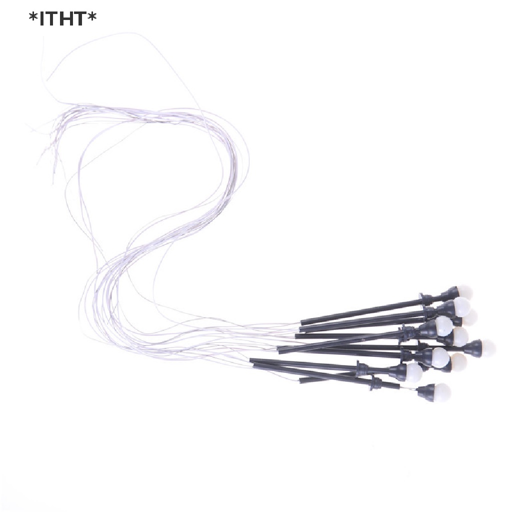 Set 10 Mô Hình Đèn Đầu Đơn Có Dây Và Bóng Đèn Tỉ Lệ 1: 100 Trang Trí Sân Vườn