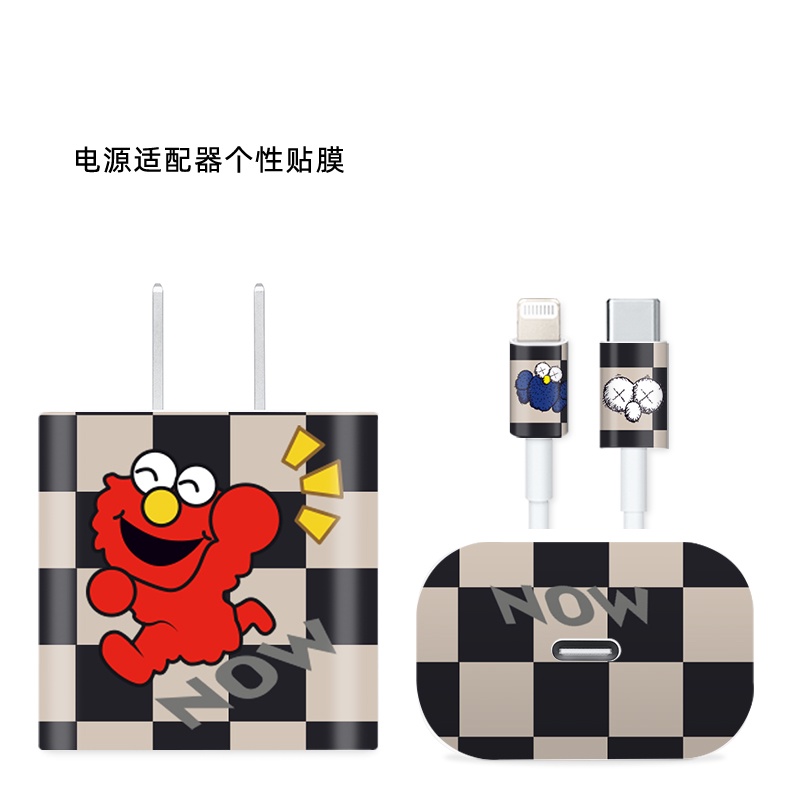 Miếng Dán Bảo Vệ Cục Sạc Apple 5W 18W 20W Kiểu Hoạt Hình Dễ Thương