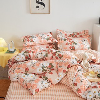 BỘ CHĂN GA COTTON POLY CHÙM DÂU🍓(mẫu mới)