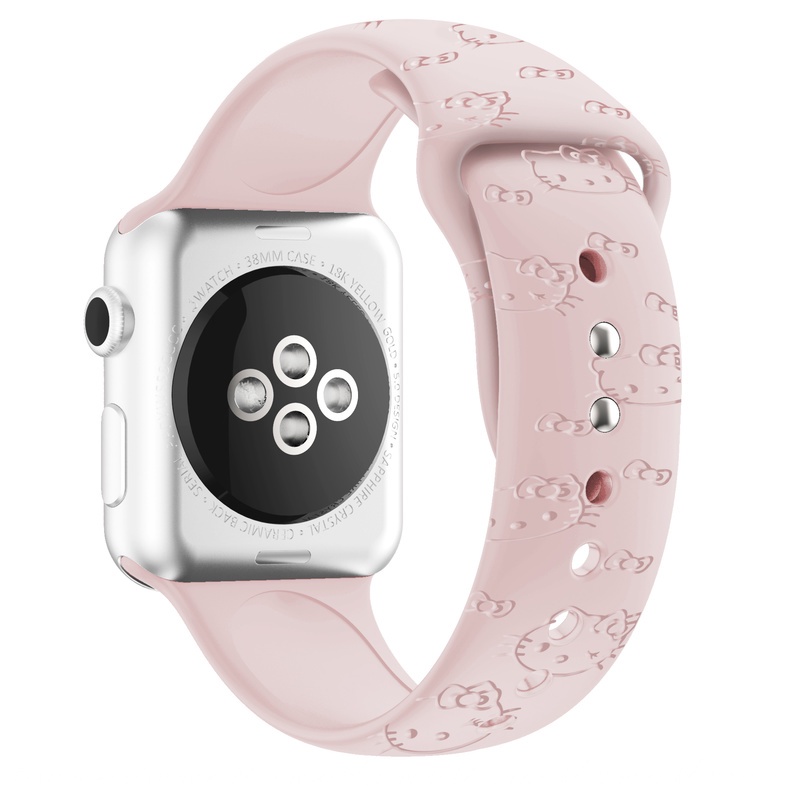 Dây Đeo Đồng Hồ Họa Tiết Hoạt Hình Kitty Cho Smart Watch Series 7 6 Se 5 4 3 2 1 45mm 41mm 44mm 40mm 42mm 38mm