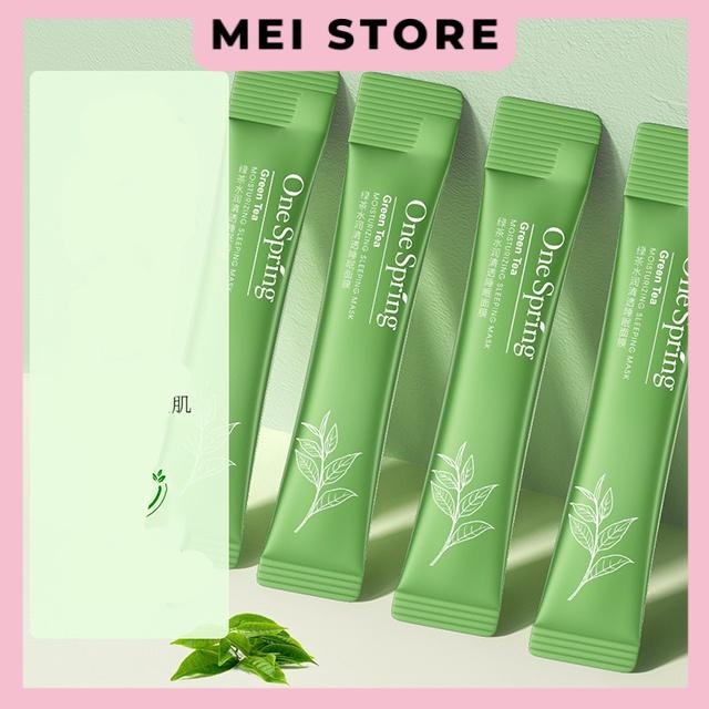 Mặt Nạ Ngủ BIOAQUA Collagen One Spring Green Tea Chiết Xuất Trà Xanh Dưỡng Ẩm Kiềm Dầu Cải Thiện Mụn Hộp 20 Gói