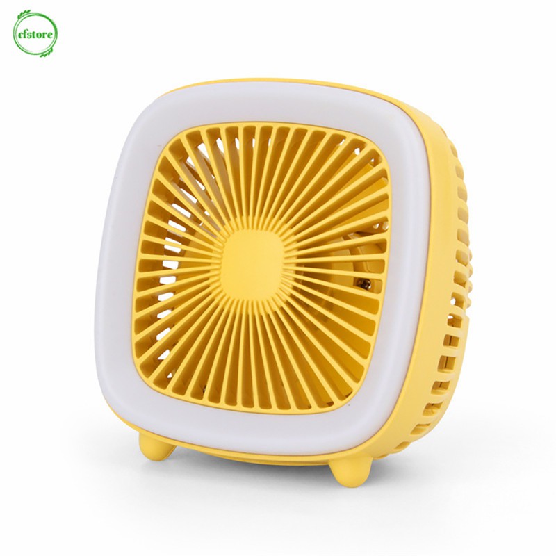 Quạt Mini Sạc USB 3 Tốc Độ Hình TV Có Đèn LED Để Bàn