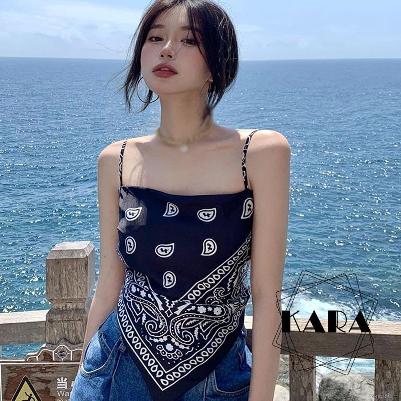 Áo Hai Dây Hở Lưng In Họa Tiết Xinh Xắn Cổ Điển Dành Cho Nữ