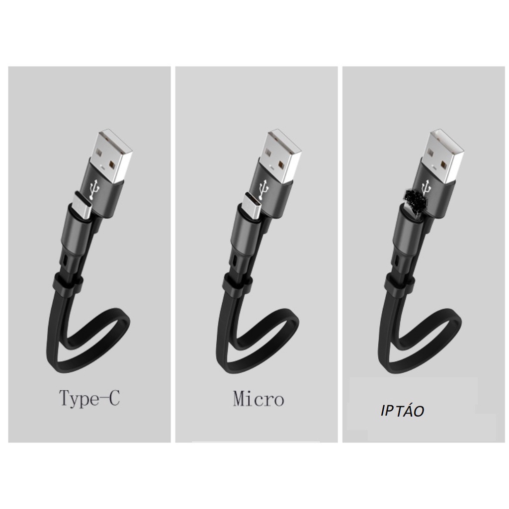Cáp sạc ngắn mẫu 1 cho các loại cổng sạc loại ngắn 25 cm HEADSHOP