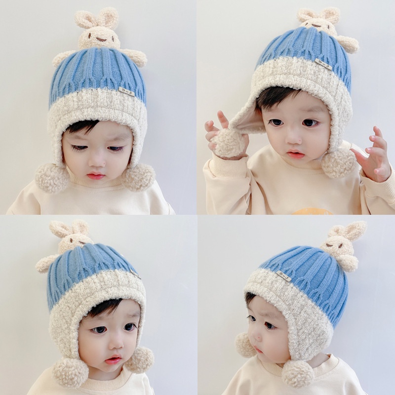 Mũ len tai thỏ Hàn Quốc cho bé trai bé gái sơ sinh từ 6 tháng - 3 tuổi