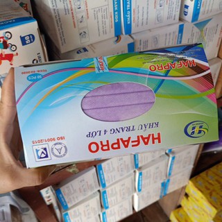 Khẩu trang y tế 4 lớp HAFAPRO. Tím 1 hộp 50 cái