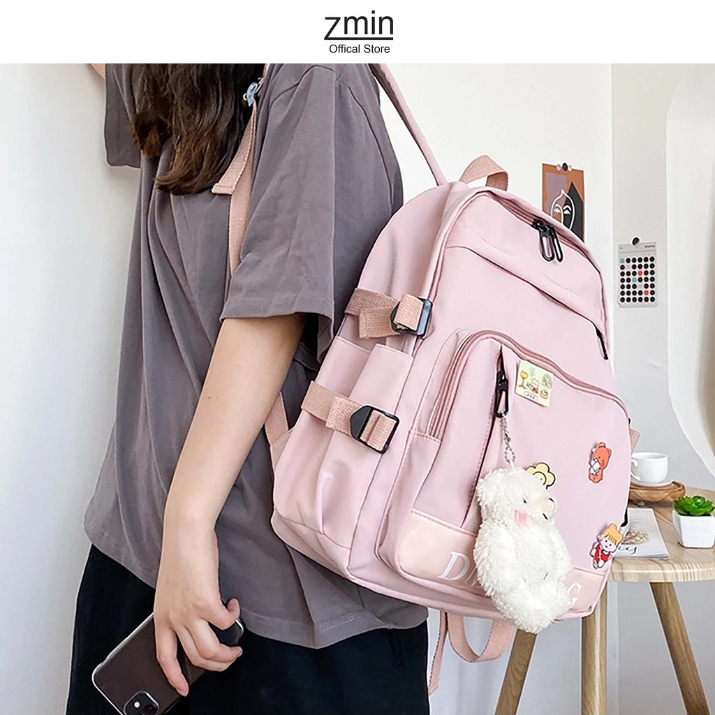 [Mã FATHANG5 giảm 10K đơn 50K] Balo thời trang ulzzang Zmin, chống thấm nước đựng vừa laptop 14inch, A4-Z103