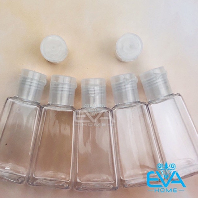 Chai Chiết Mỹ Phẩm Nhựa Pet Nắp Bật 30 Ml Hình Thang