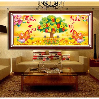 Tranh Đính Đá ABC 3D Tiền Tài Như Ý YN5033 (KHÁCH TỰ ĐÍNH) KT:149x64cm